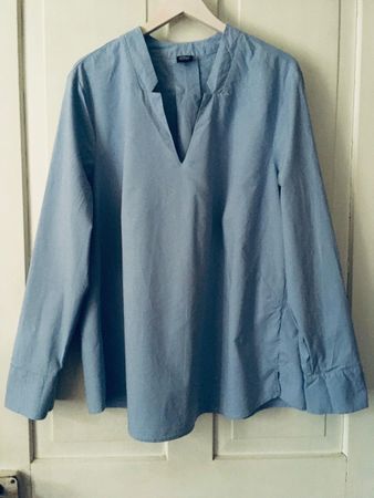 S Oliver Tunika Langarm V Schlupf Bluse BW Mix blau Gr 44