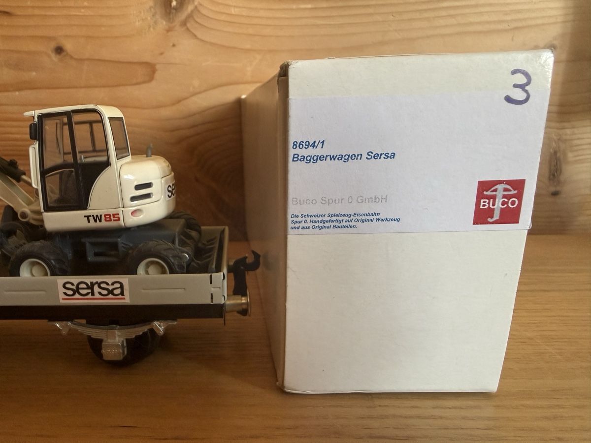Buco Modellini di ferrovie: BUCO Baggerwagen Sersa 8694/1 Spur 0 – Usato da Amden venduto da vipernatter 9