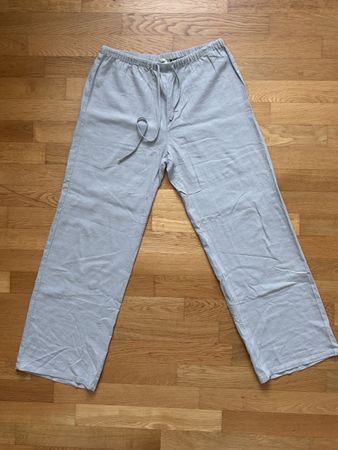 Hose Pull&Bear grau Leinenmischung Grösse L