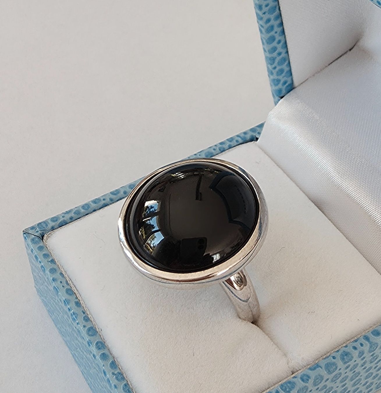 Anelli: Silber 925 Ring mit Cabochon Onyx - Neu – Nuovo e nell'imballaggio originale da Uetikon am See venduto da Coralreef 2