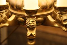 SCHWERE MESSING LAMPE LEUCHTER  TISCHLAMPE