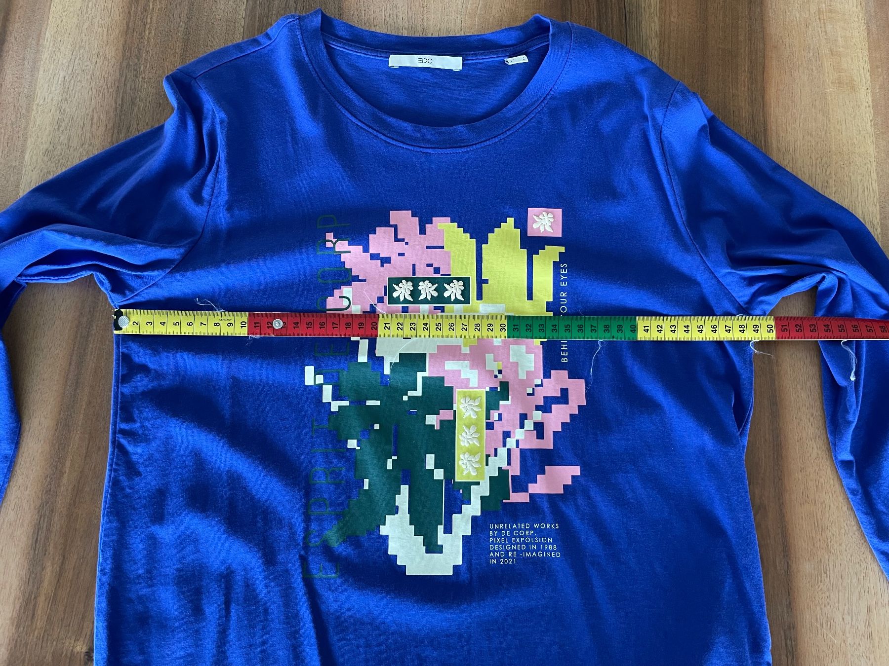 Esprit T-shirt: Blaues Langarmshirt, Grösse M, edc – Nuovo (secondo la descrizione) da Haslen AI venduto da s176 2