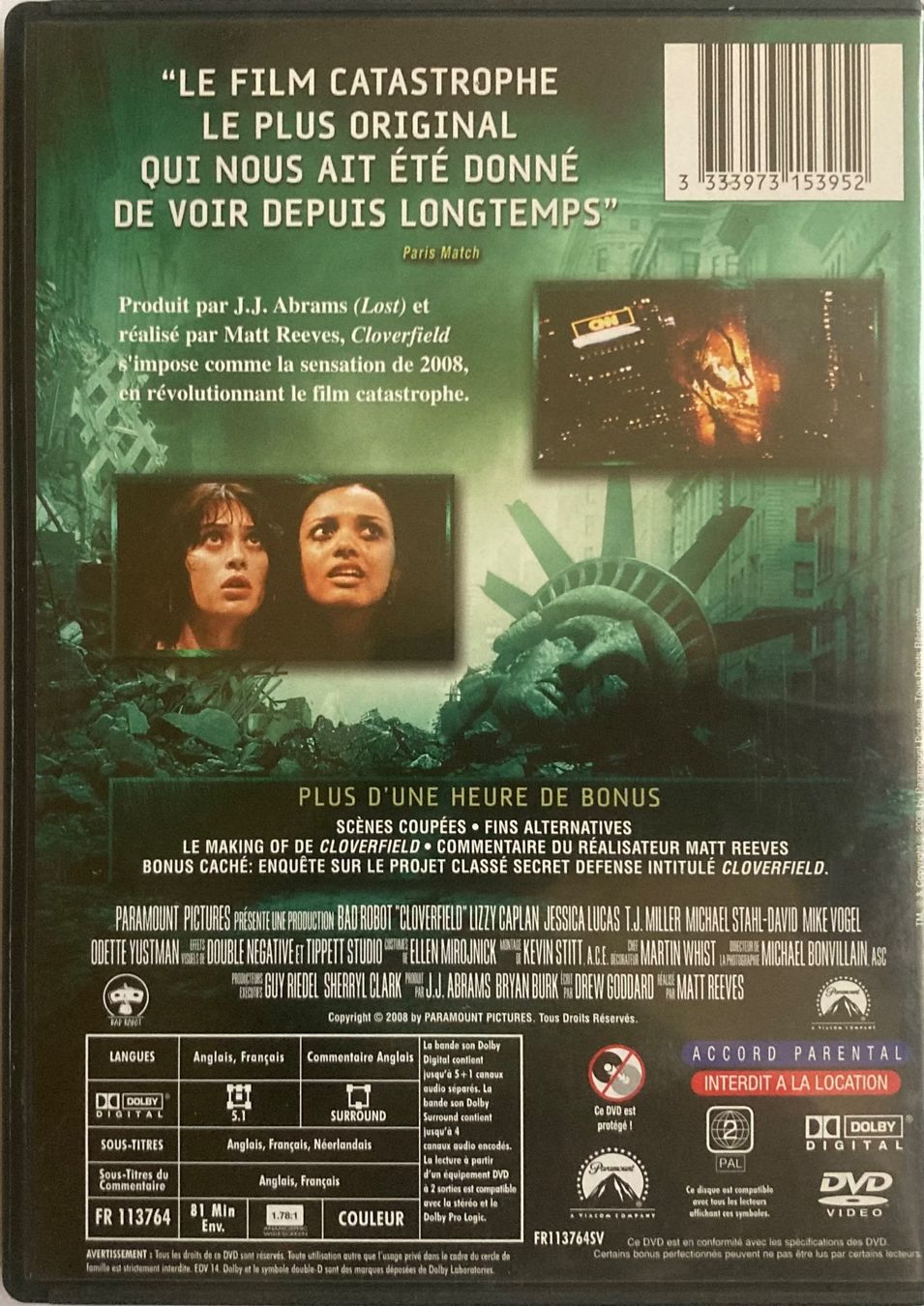 Tutti i DVDs: CLOVERFIELD – Usato da Poliez-Pittet venduto da Newtown-Records 1