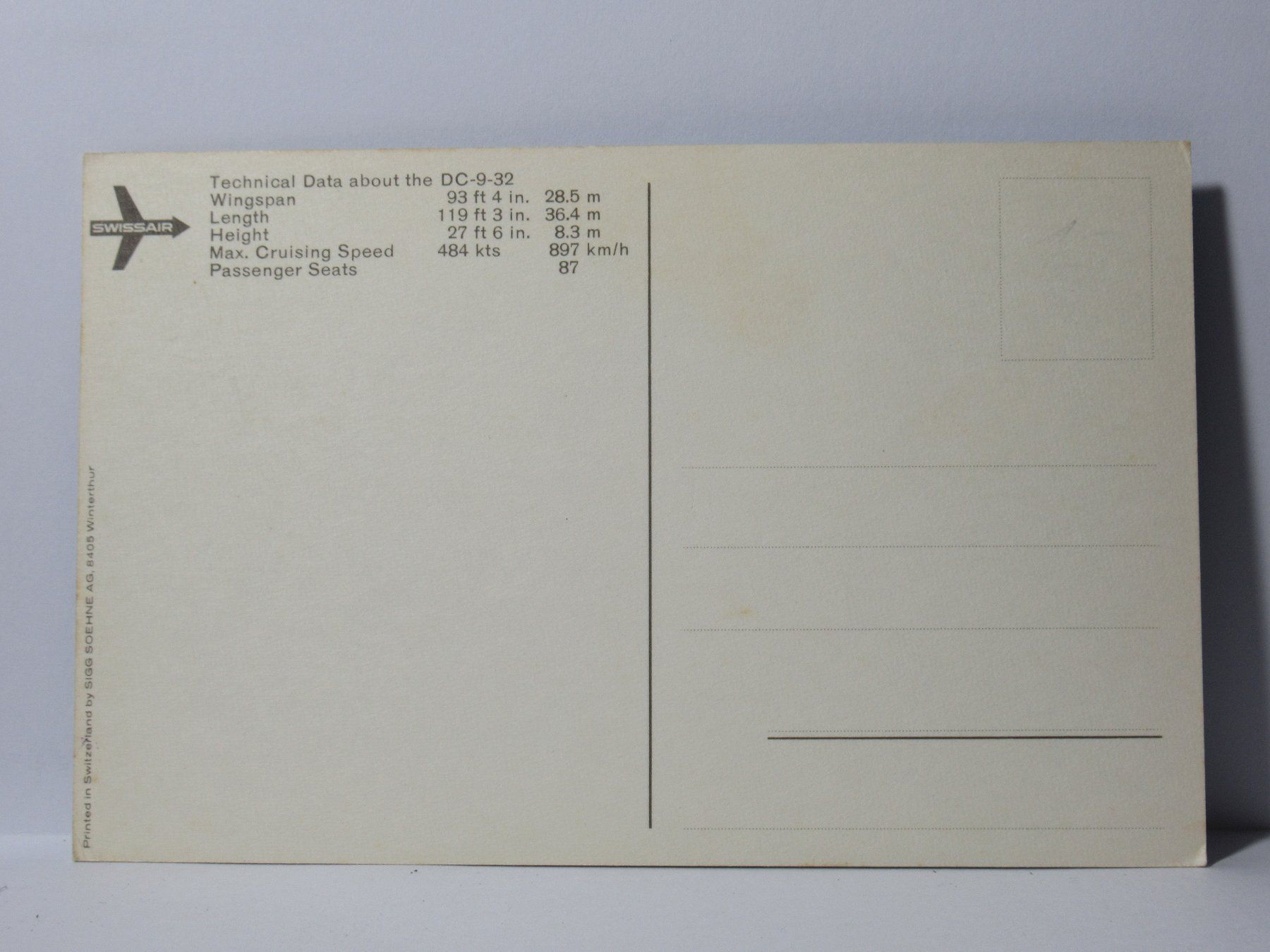 Ansichtskarten: Flugzeug , SWISSAIR – Neu (gemäss Beschreibung) aus Grenchen von Bluemchen1900 1