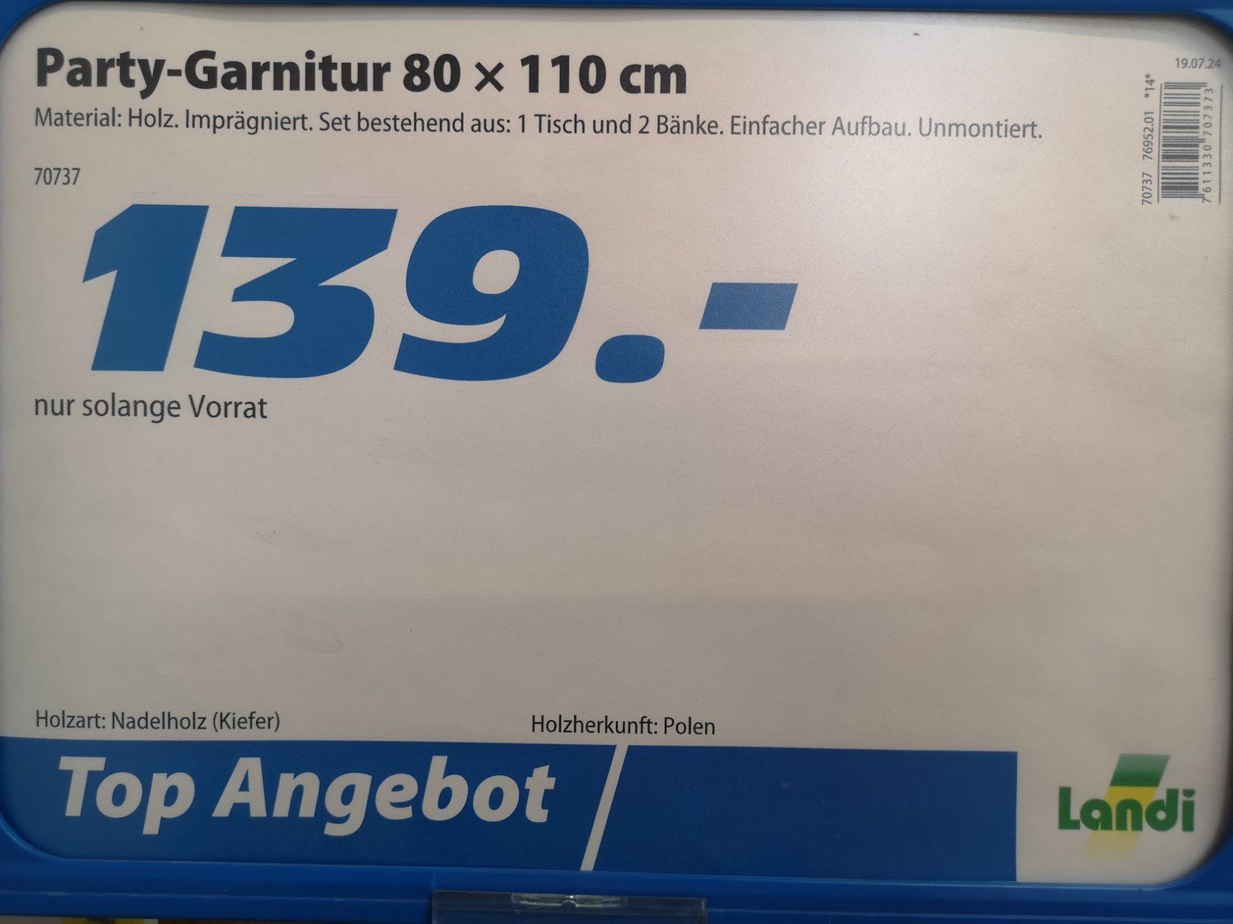 Set di tavolo e panche: Biergartentisch - Party-Garnitur 80 x 110 cm – Nuovo (secondo la descrizione) da Steinmaur venduto da Teddybaer14 3