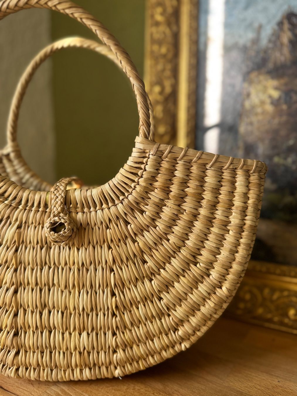 Borse da donna: Peruvian Junco Handbag - Natural Woven Summer Bag Chic! – Nuovo (secondo la descrizione) da Zürich venduto da olalinda 1