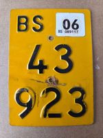 Velonummer BS 2006 gelb Mofanummer Plaque Mofa