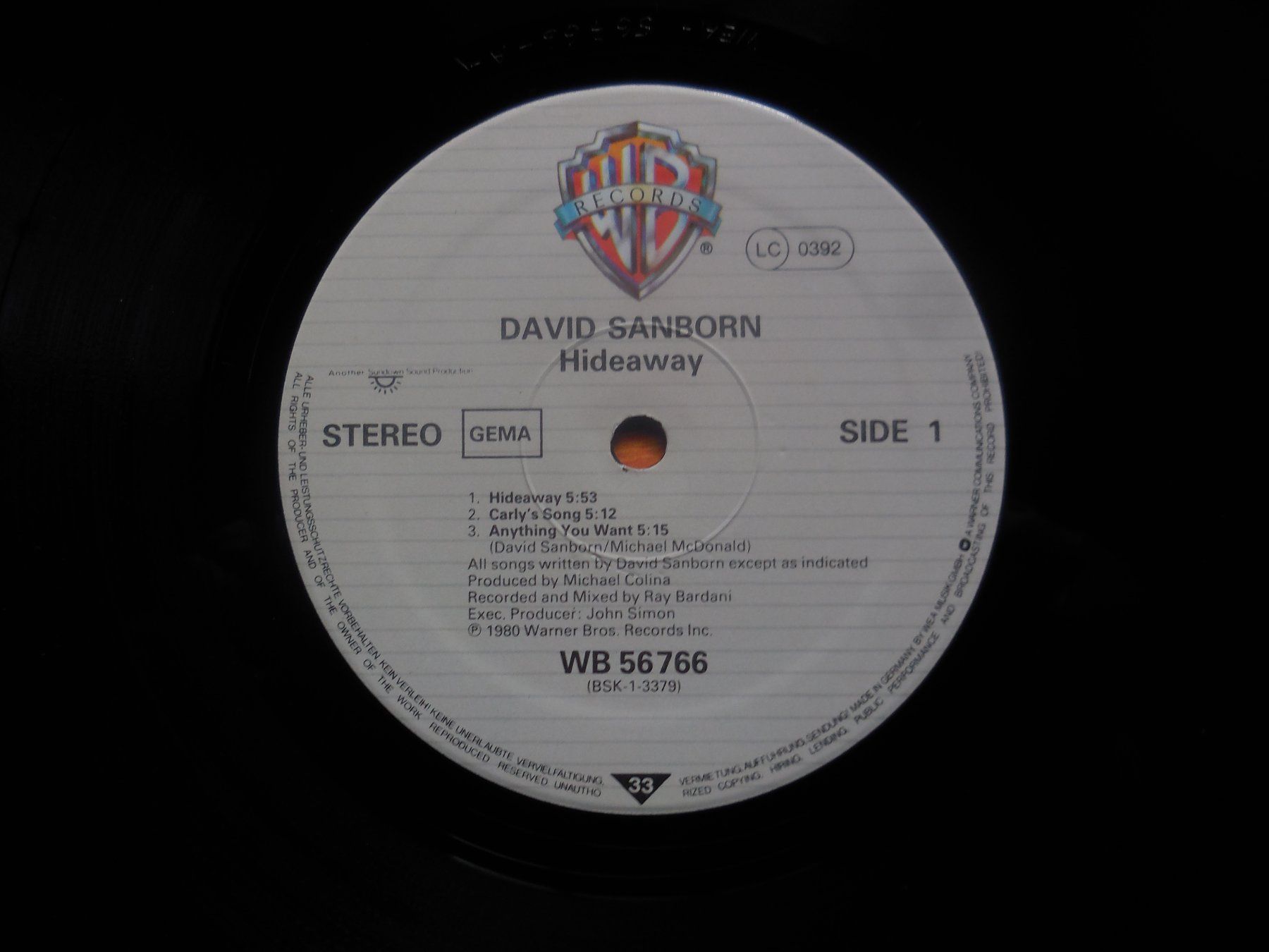 Dischi in vinile: LP (David Sanborn) Hideaway 1980 – Usato da Meyrin venduto da toutatis 3