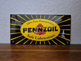 Emailschild Pennzoil Tankstelle Tanksäule USA Emaille Schild