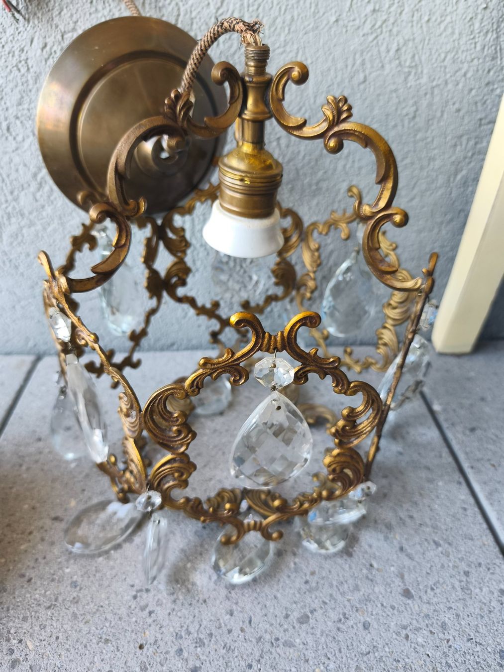 Lampadari & plafoniere: Antike Messing Kristall Lampe – Difettoso da Zürich venduto da Jul69 5