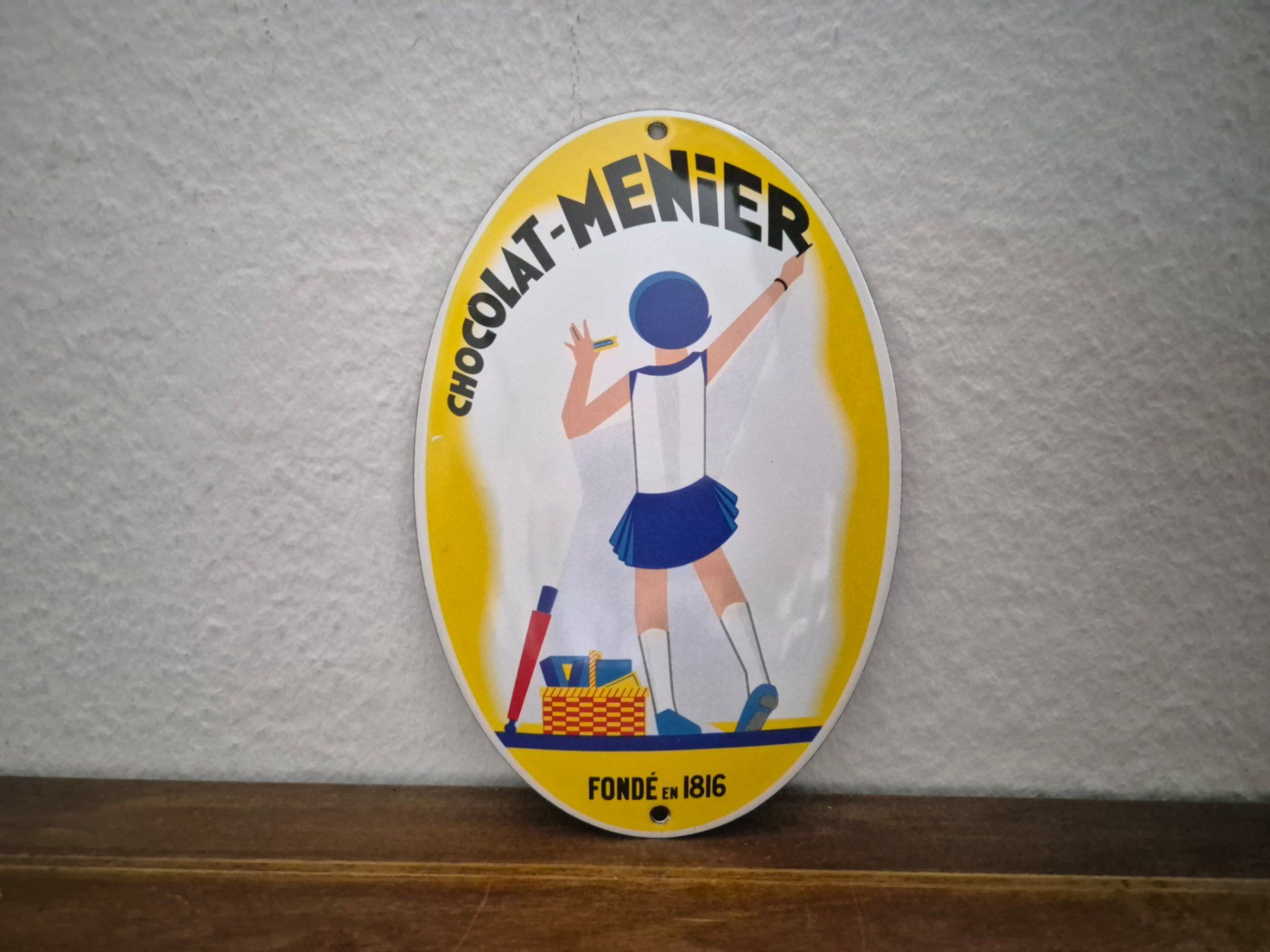 Insegne: Emailschild Chocolat Menier Logo Emaille Schild Schokolade – Nuovo (secondo la descrizione) da Schaffhausen venduto da pfanis09