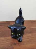 Figur Katze / Katzenfigur schwarz mit grünen Augen
