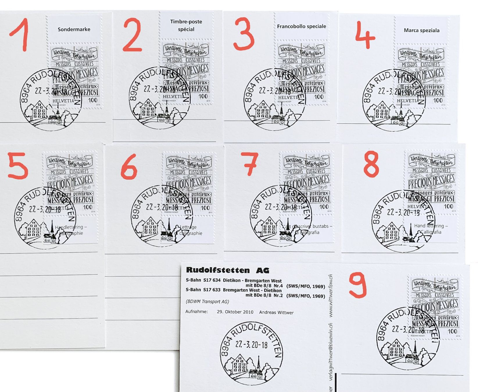 Cartoline postali: Rudolfstetten Friedlisberg Bremgarten Post Bahn BDWM BDe 8/8 – Nuovo (secondo la descrizione) da Bern venduto da AWiBe 1