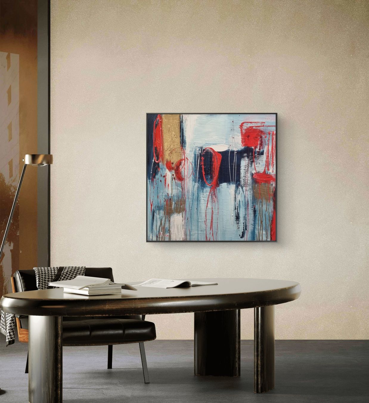 Gemälde: Originales abstraktes Bild 80x80cm mit Rahmen – Neu (gemäss Beschreibung) aus Urdorf von Contra8 2