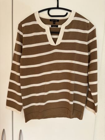 Massimo Dutti Pullover gestreift braun weiss Grösse XS