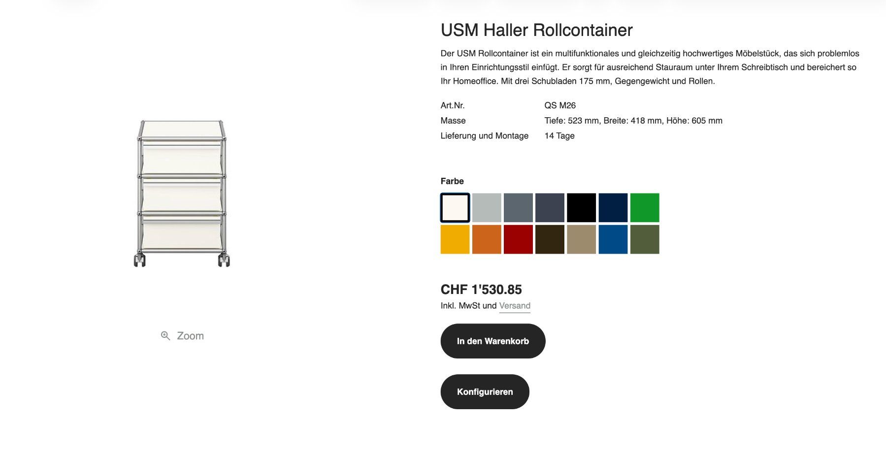 USM Banconi: Usm Haller RollKorpus Rollcontainer – Usato da Niederwangen BE venduto da fkaska 3