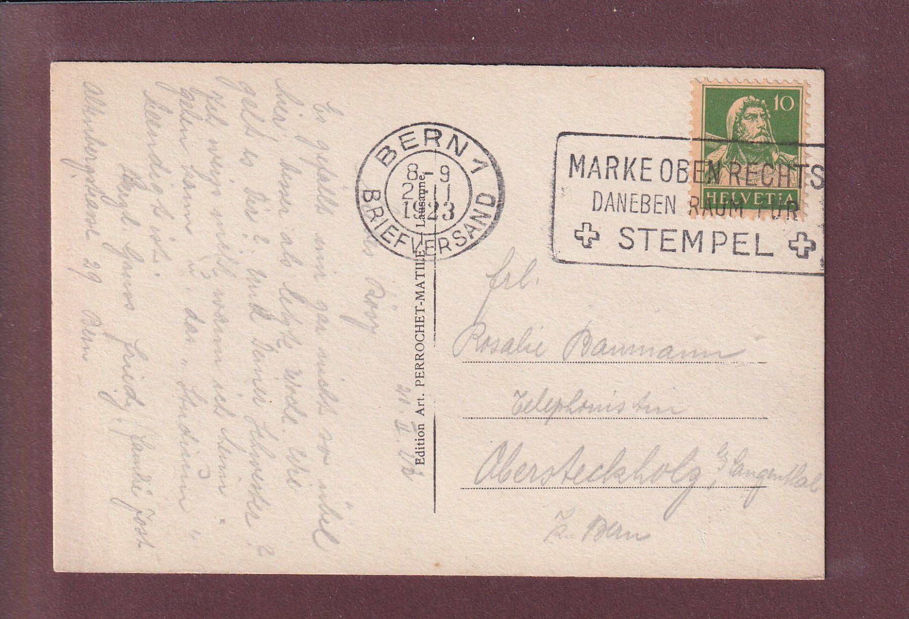 Cartes postales: BERN - Nydeckbrücke - Kirche - 1923 – D'occasion à Pully par nicecards 1