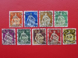 1908: Nr.108-116 Serie mit sauberen VOLLSTEMPELN !