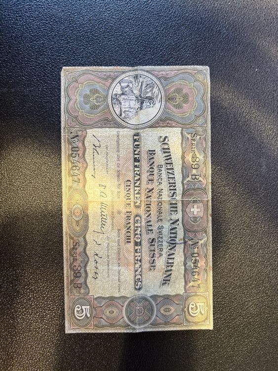 Alte 5 Franken Note (Gebraucht) in Sarnen für CHF 13 – mit Lieferung ...