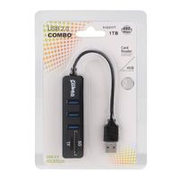 2 in 1 USB 2.0 480Mbps 3 Port USB + Micro SD/T-FLASH SD/SDHC
