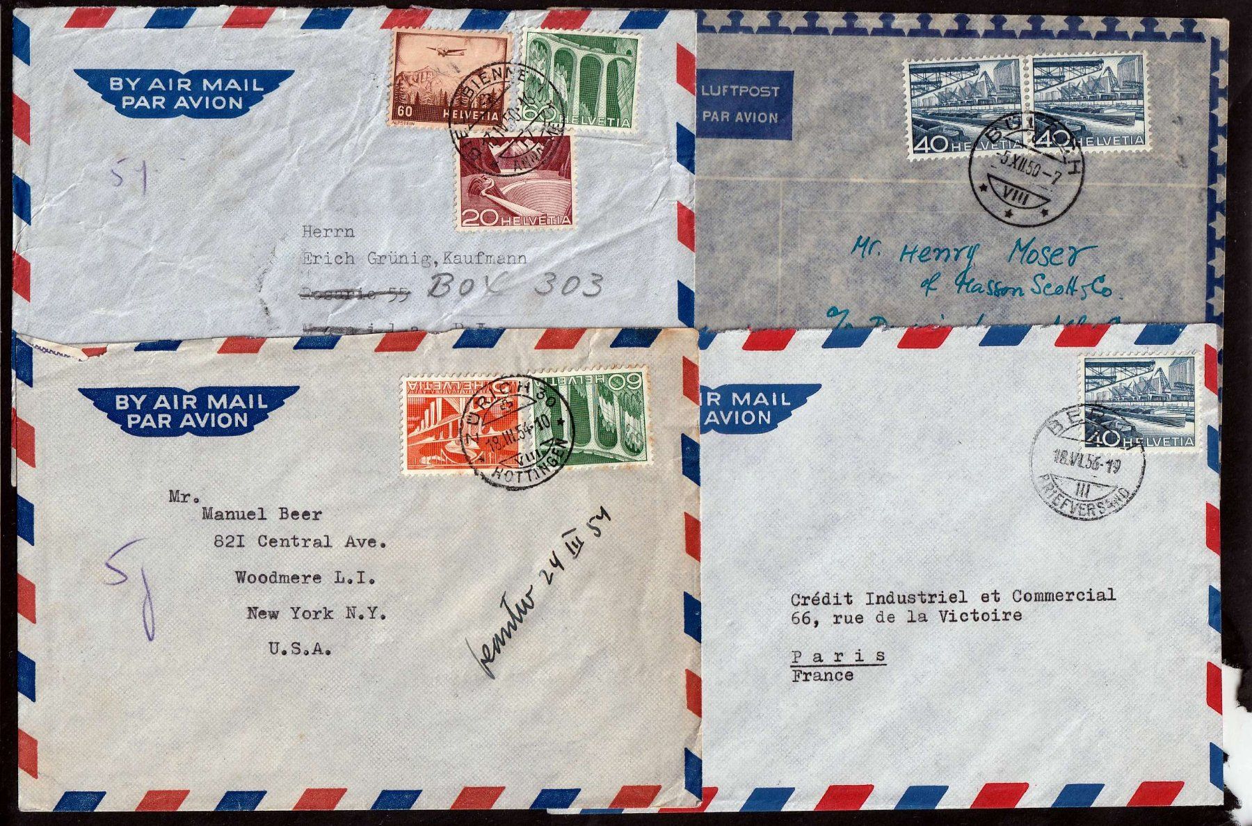 Alle Briefmarken: 8 Flugpostbriefe – Gebraucht aus Jegenstorf von Wintersport