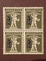 Bloc de 4 timbres Helvetia 3 centimes neuf avec gomme
