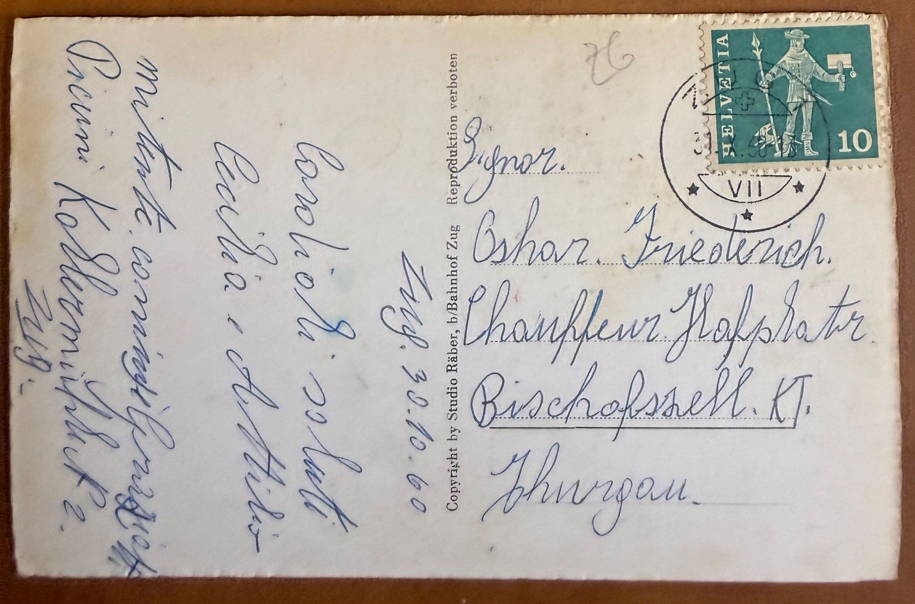 Ansichtskarten: Zug - - Panorama 1960 – Gebraucht aus Lutry von Ediego 1