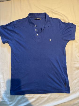 French Connection Herren Poloshirt, Gr. L, blau, gebraucht