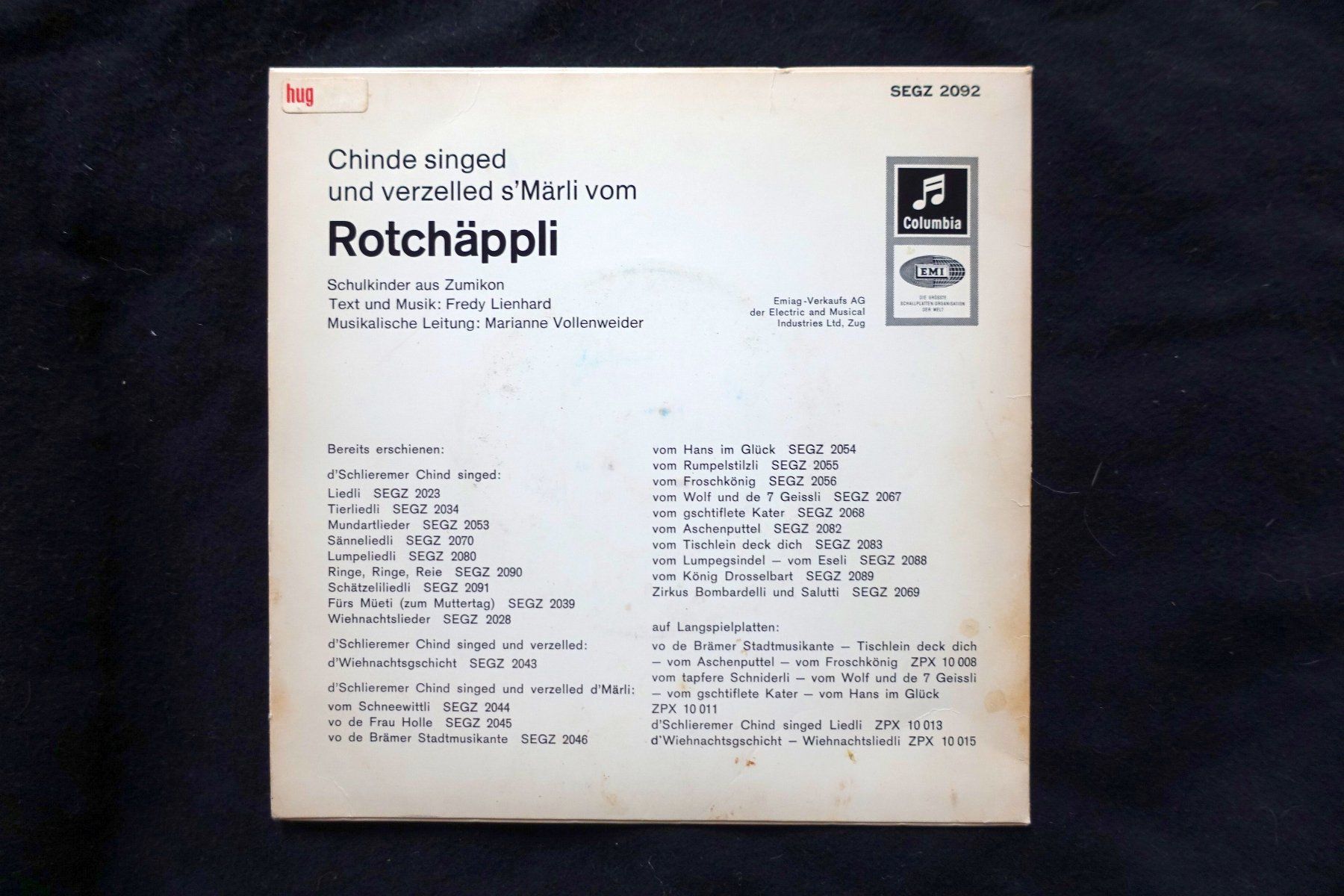 Schallplatten: SINGLE Chinde singed... Rotchäppli. Cover Art: Willi Rieser – Gebraucht aus Gutenswil von Optico 1