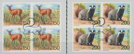 2018 - Tiere des Waldes - Viererblock - Ersttag Stempel ET