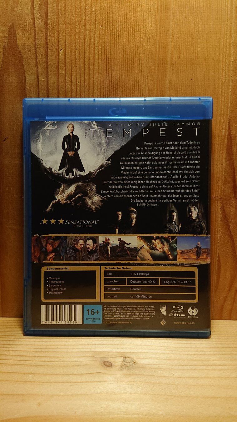 Tutti i DVDs: THE TEMPEST Der Sturm Blu-Ray – Usato da Wilderswil venduto da Exebub 1
