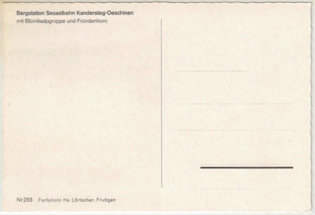 Cartoline postali: Kandersteg - Sessellift Oeschinen – Usato da Binningen venduto da Mountainrider 1