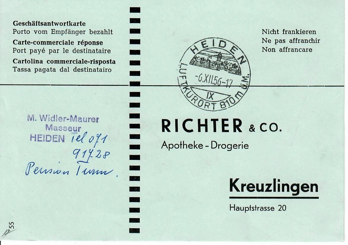 Tutti i francobolli: PK, Richter Apotheke Kreuzlingen – Usato da Hochdorf venduto da Ziegel-16