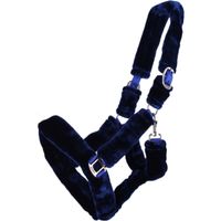 QHP Kunstfellhalfter, Grösse Full, navyblau/blau, NEU