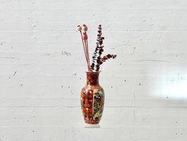 Vaso decorativo in porcellana in stile Satsuma, anni ’80