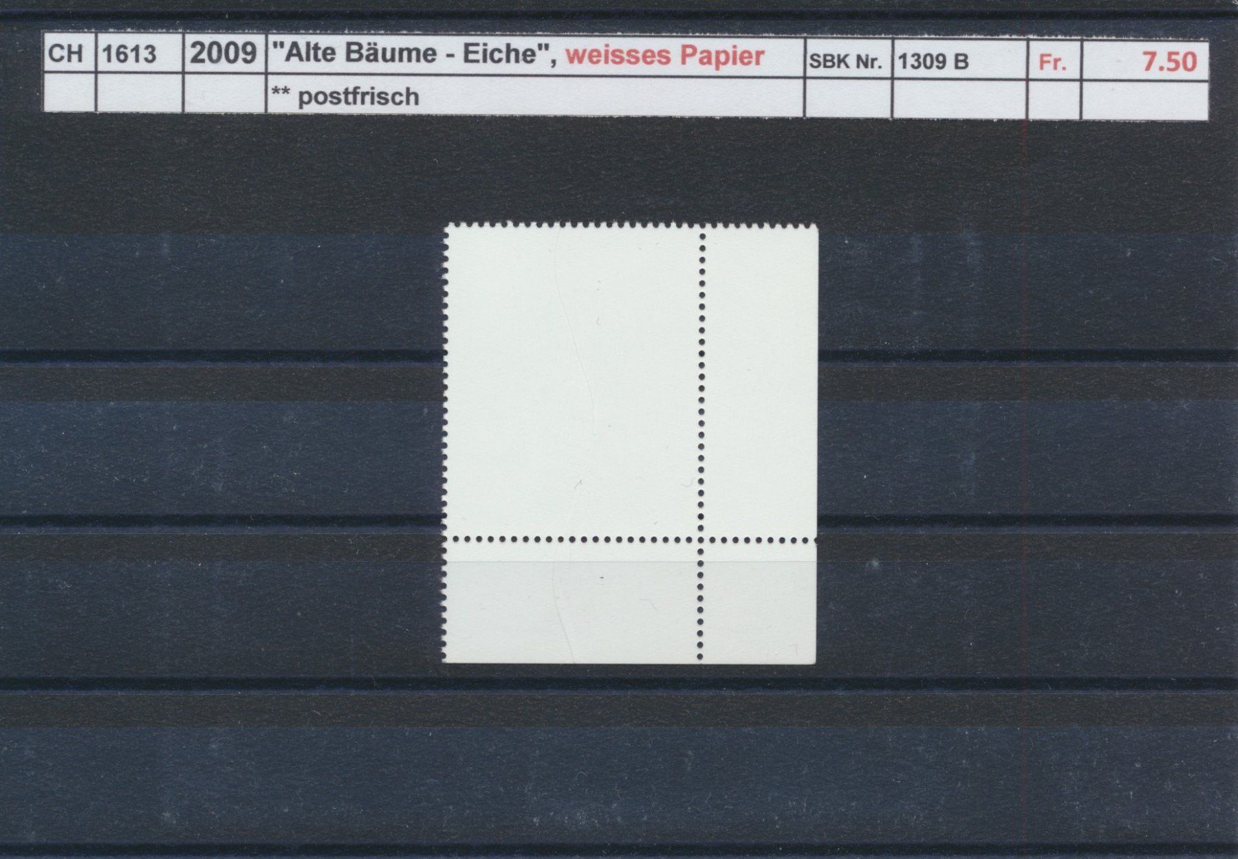 Tutti i francobolli: 2009 "Alte Bäume - Eiche" - weisses Papier , ** postfrisch – Nuovo (secondo la descrizione) da Winterthur venduto da Zupogeru 1