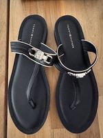 Original Tommy Hilfiger Sandalen Schwarz/Silber (Größe 38)