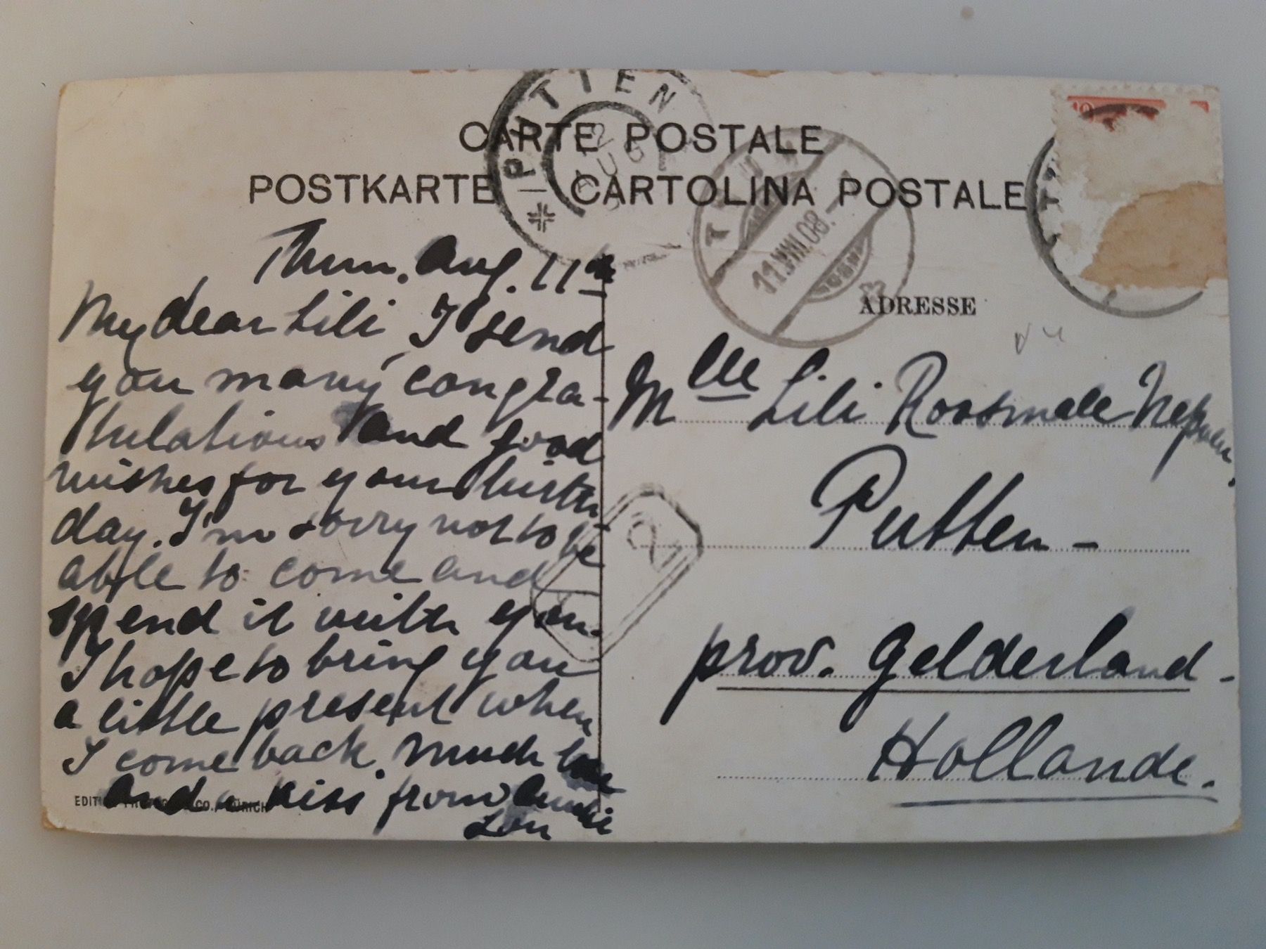 Cartoline postali: Thun Schloss 1908 – Usato da Sargans venduto da nicsam1815 1