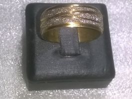 ring edelsthal vergoldet und versilbert,,,,,,glitzer