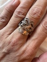 Vintage Silber Ring, Handmade, Blumendesign🌸💍