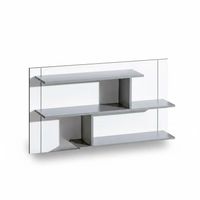 Wandregal Bücherregal Wohnzimmer grau aus MDF Holz