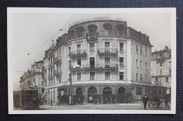 AK Care Arret RENENS Bahnhof TRAM belebt um 1910