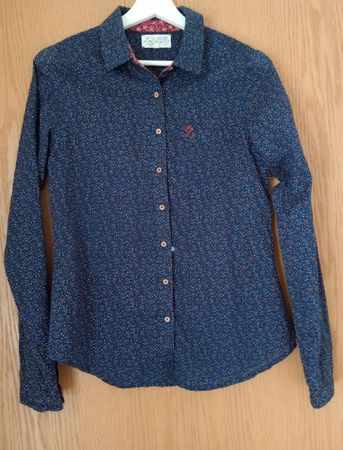 Lyla Lyla Damenbluse Langarm, blau gemustert,  S