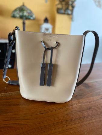 Dukale Handtasche, Beige/Grau - Top Zustand