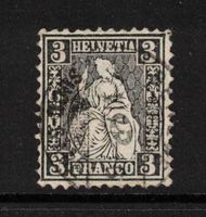1862 Sitzende Helvetia 3Rp., Nr.29 tiefschwarz