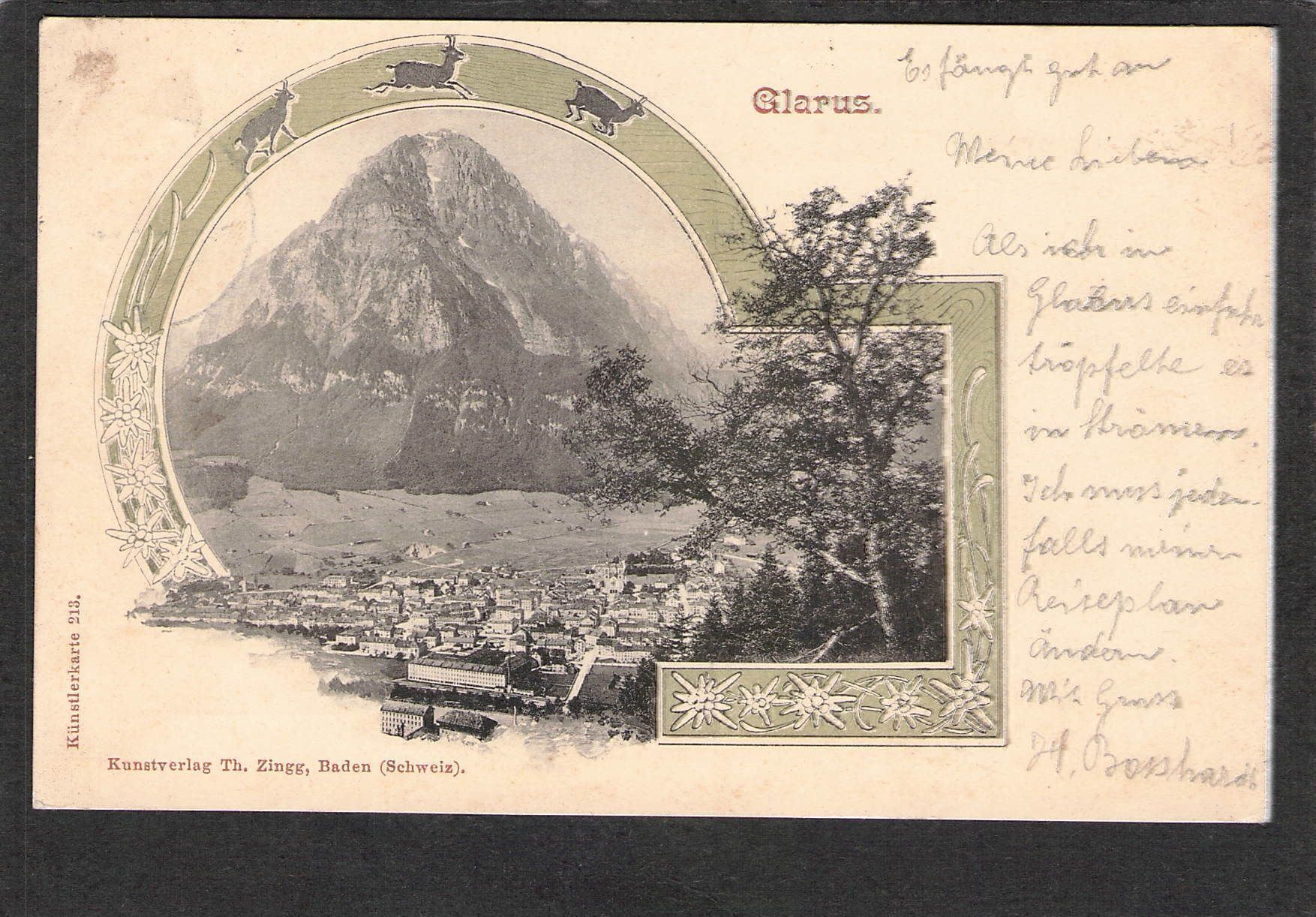 Ansichtskarten: AK.Litho Glarus , 1900 – Gebraucht aus Reichenburg von Pipo-67