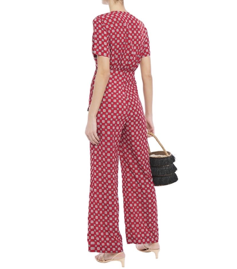 Sandro Tute: SANDRO Casey tie front printed crepe de chine jumpsuit – Usato da Münchenstein venduto da B771 3