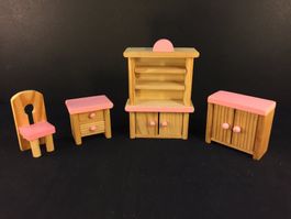 Puppenhaus Möbel aus Holz 4 Tlg.