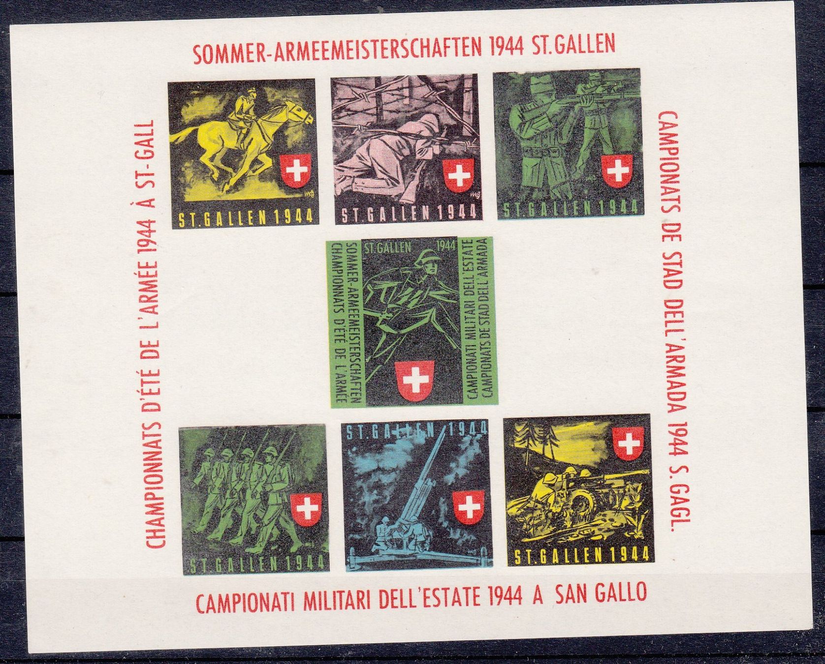 Tutti i francobolli: Armeemeisterschaften 77/6** Kat.250.- – Usato da Herrliberg venduto da Lfrifda