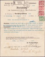 1907: R-Gerichtsdokument Kulm Ziffermuster Vielfachfrankatur